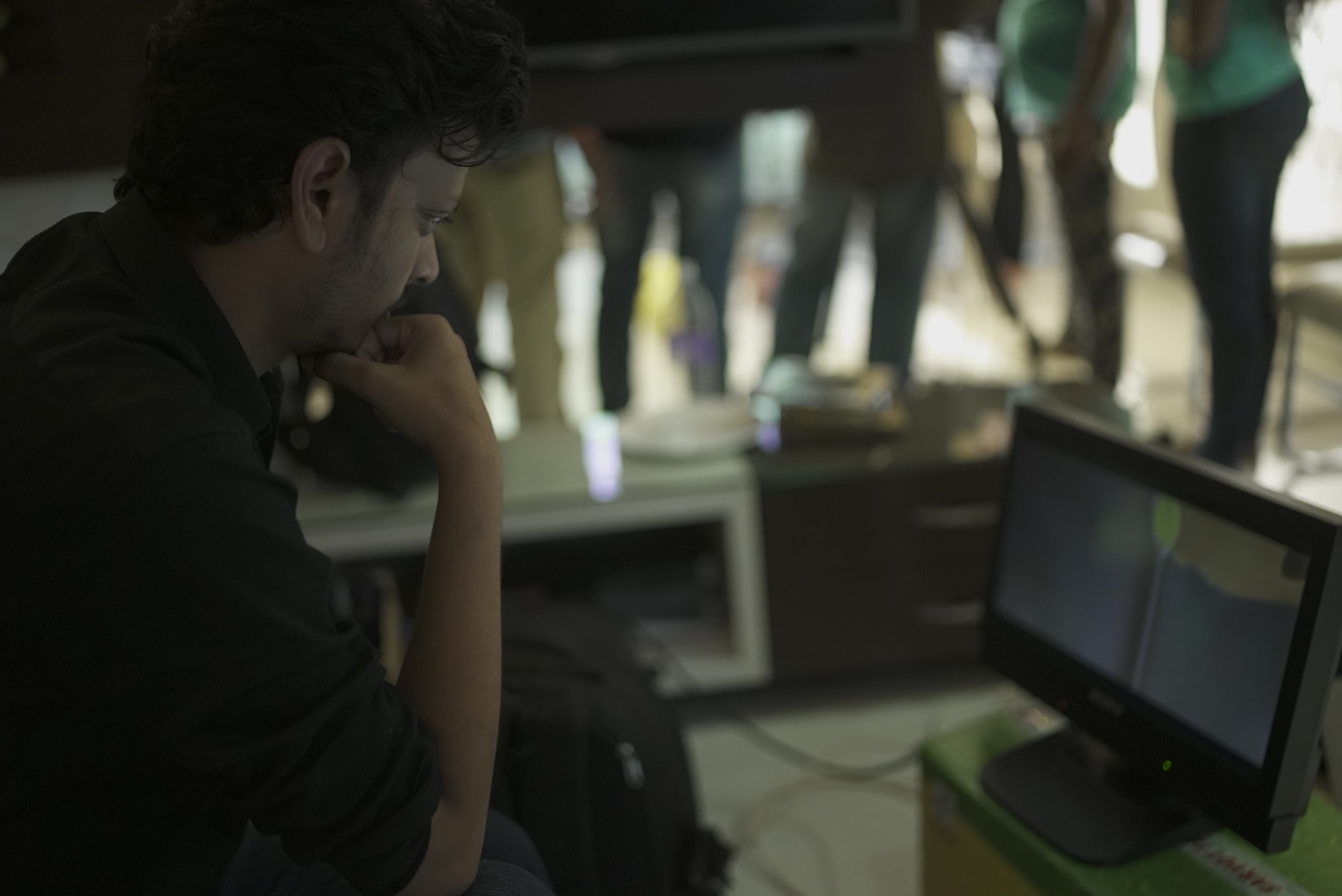 Amir Hashmi directing scenes on a commercial video advertisement set